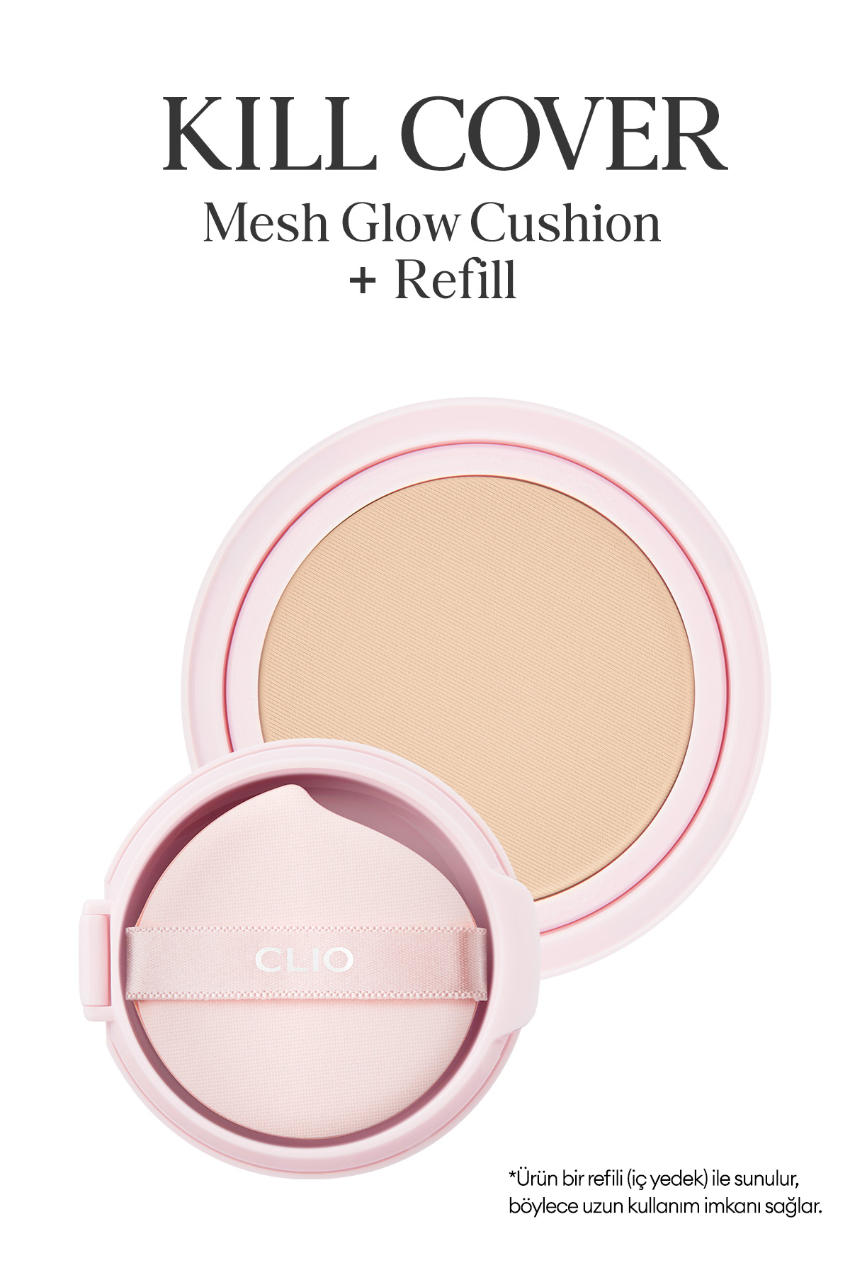 کوسن براق CLIO Kill Cover Mesh + Refill SPF50+PA++++ (3 کتان) - کوسن مرطوب کننده و روشن کننده قوی — تصویر 3 از 9