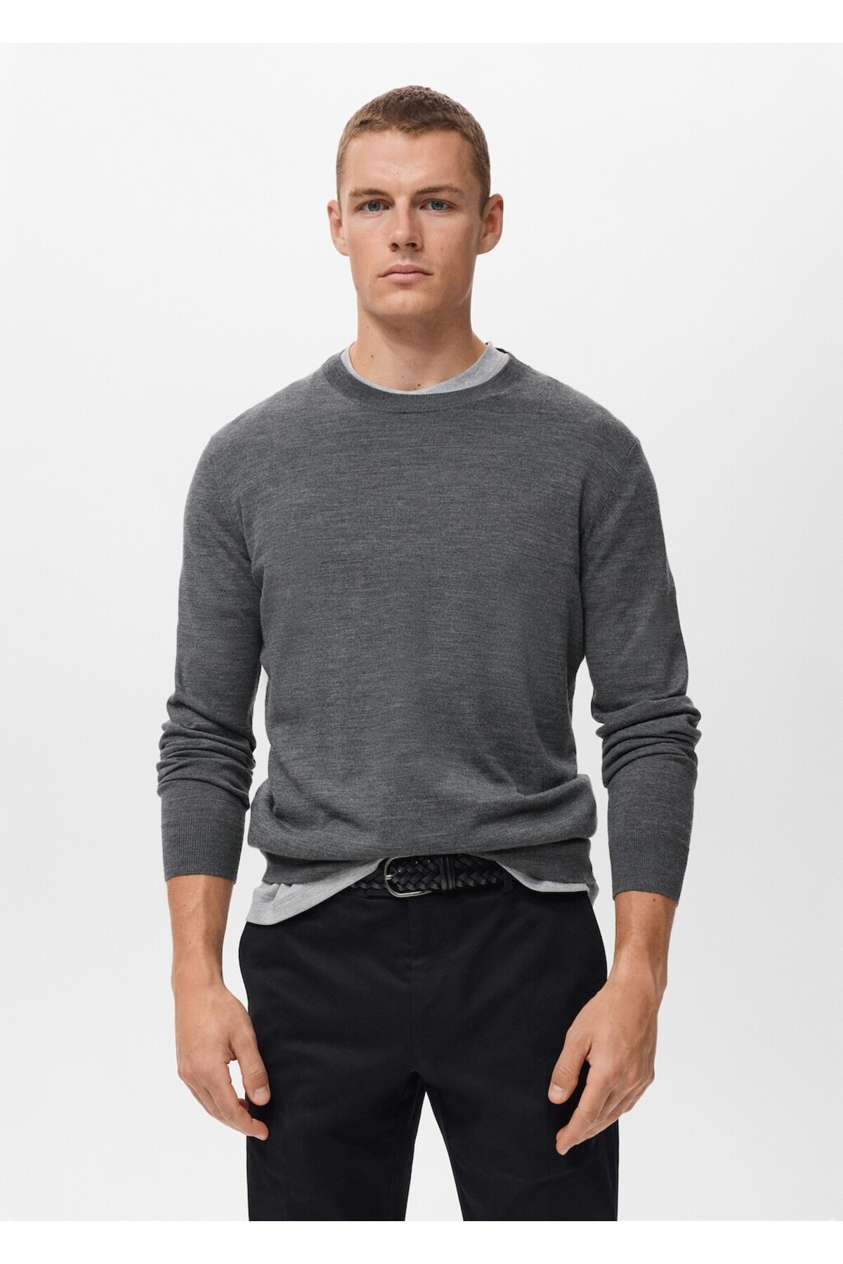 مانگو پلیور یقه گرد ۱۰۰٪ پشمی