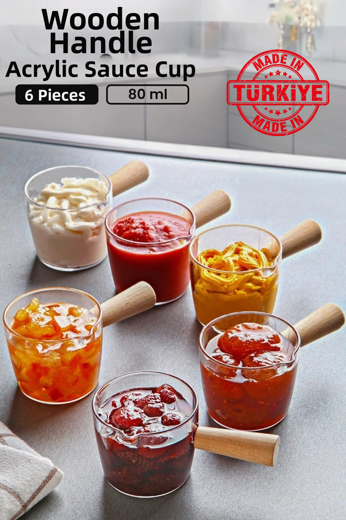 طقم تقديم إفطار مكون من 6 قطع من أوعية الصلصة ذات...