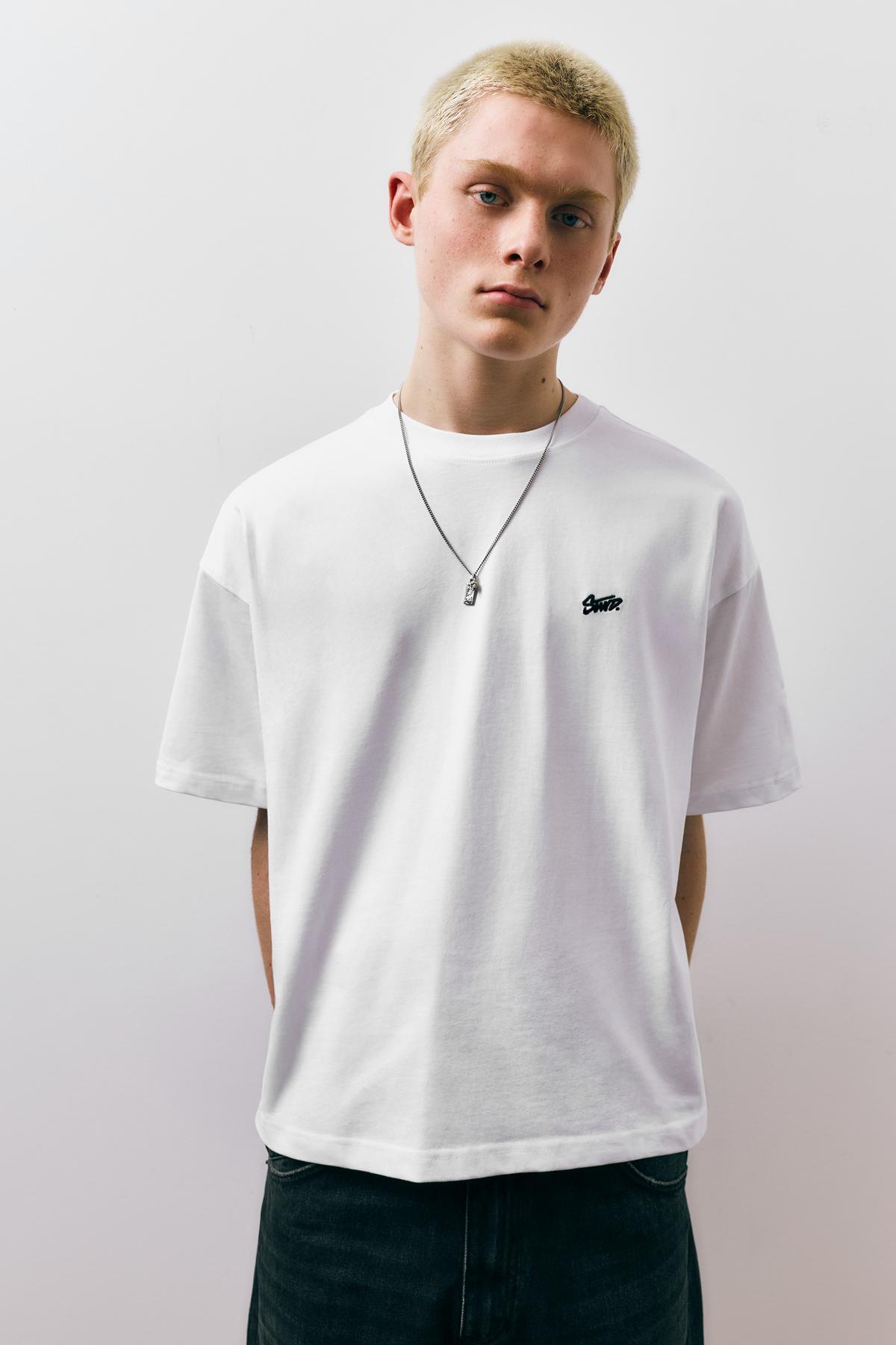 Pull & Bear  STWD logolu bol kesim t-shirt - Görsel 2