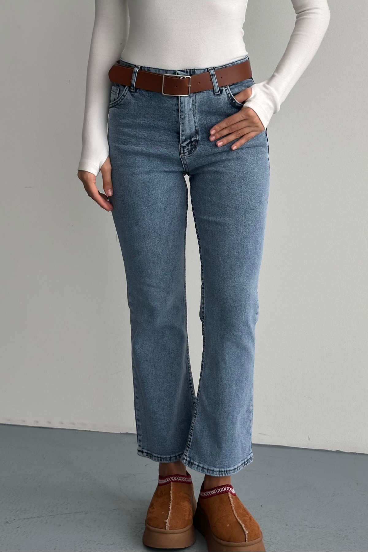 macharel jeans Bilek Boy Slim Fit Mom Mavi Jean görsel 6