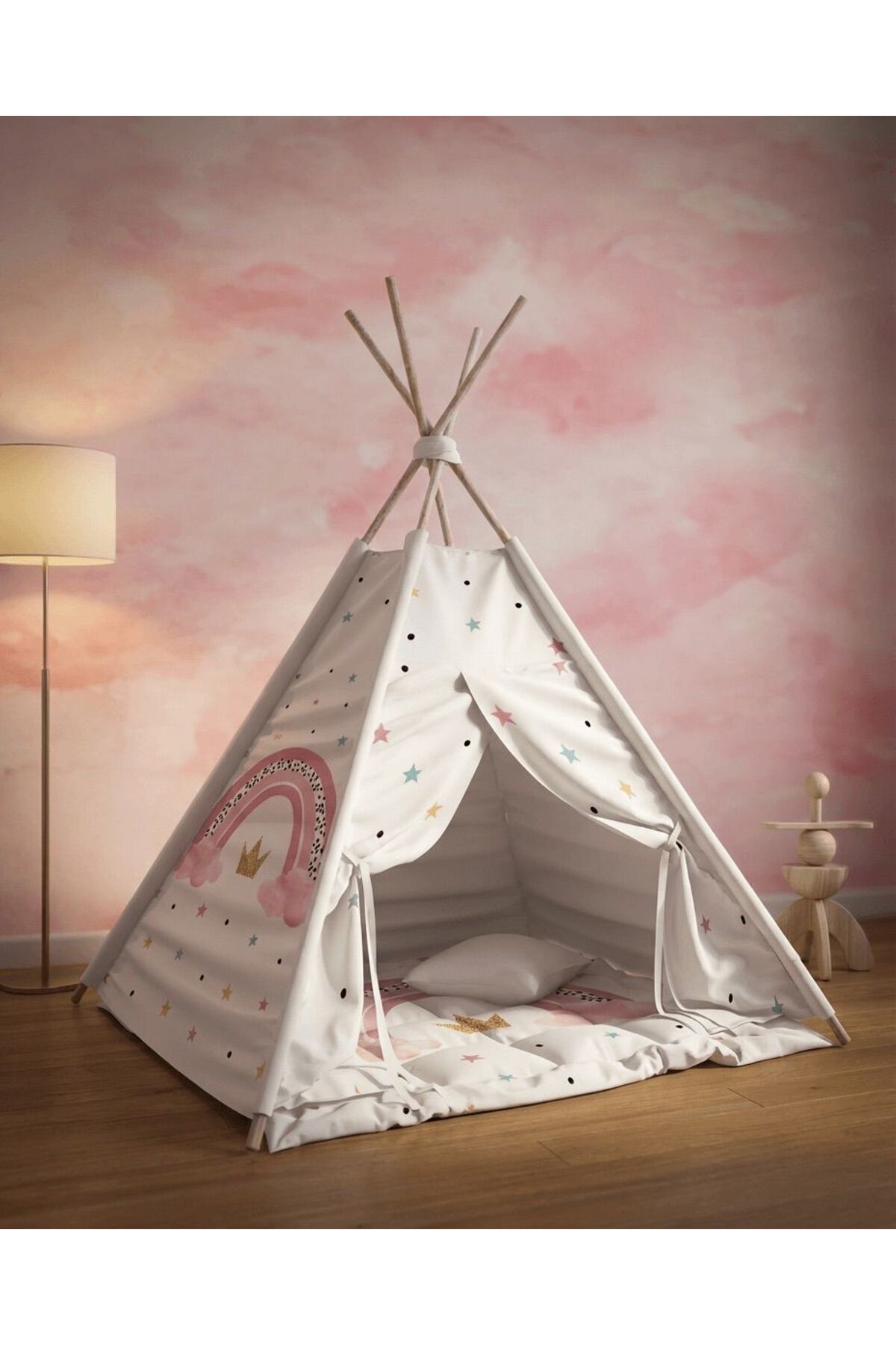 Talia Home Gökkuşağı Desenli Çocuk Odası Oyun Çadırı TLAC-305 fotoğrafı 2 (önizleme)