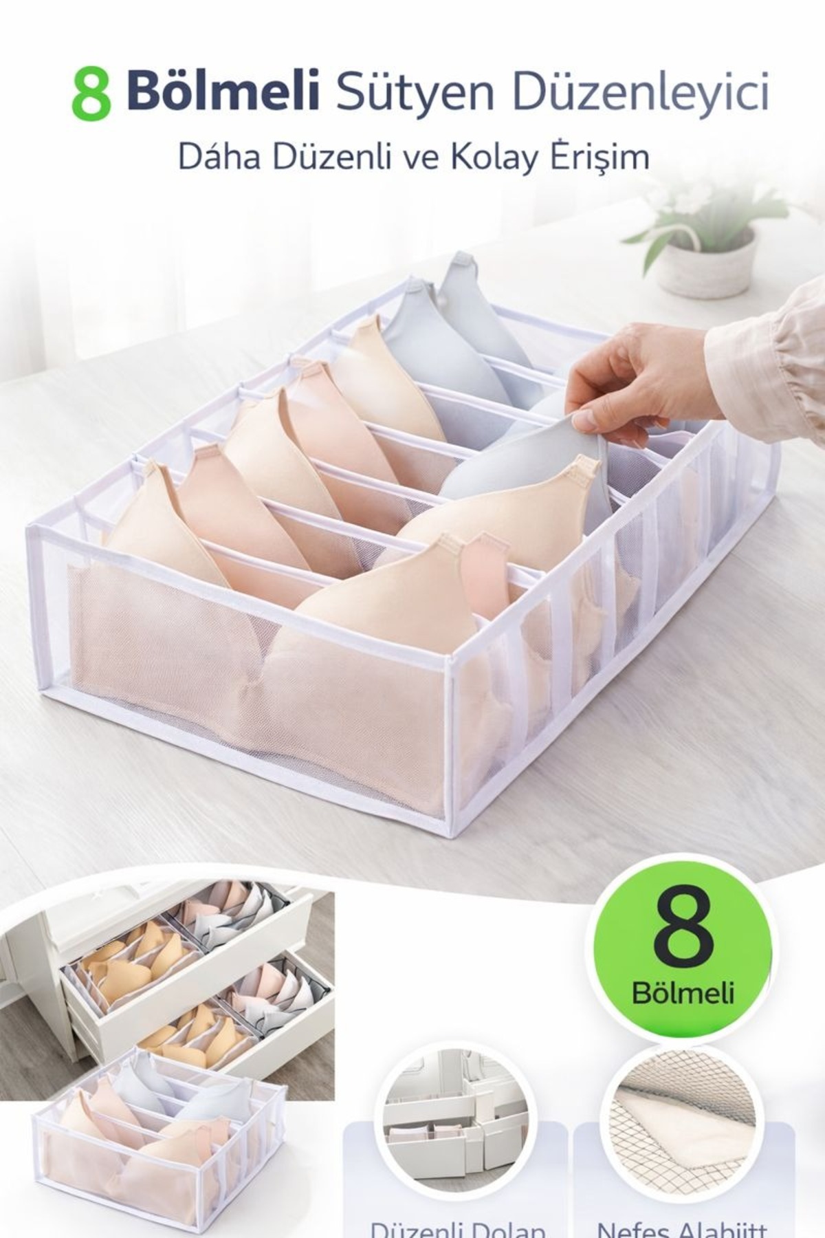 she berrak Прозорий органайзер для бюстгальтера 36 X 32 X 12 см