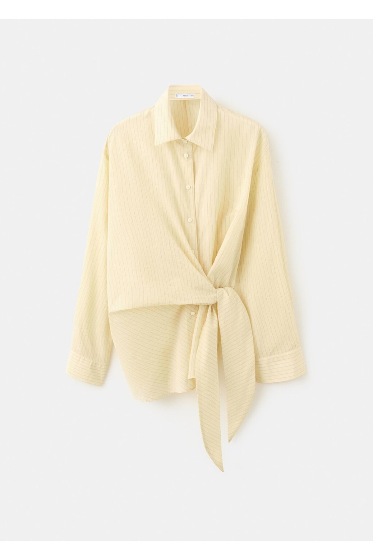 MANGO  Çizgili düğümlü gömlek - Görsel 3
