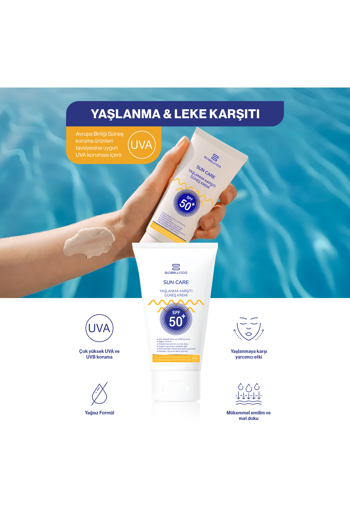 Yaşlanma & Leke Karşıtı Nemlendirici Güneş Kremi +50 Spf 50 ml — BİOB2023-BL136-001 — تصویر 3 از 4