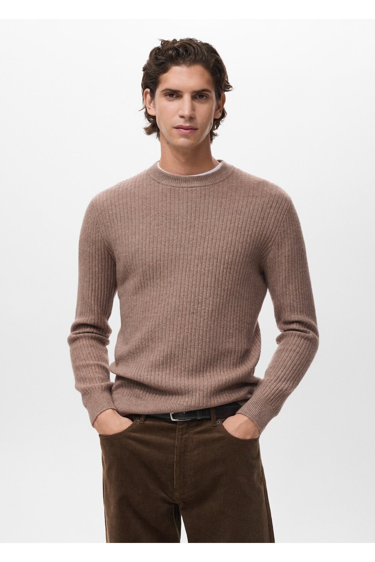 مانگو ژاکت بافتنی آجدار