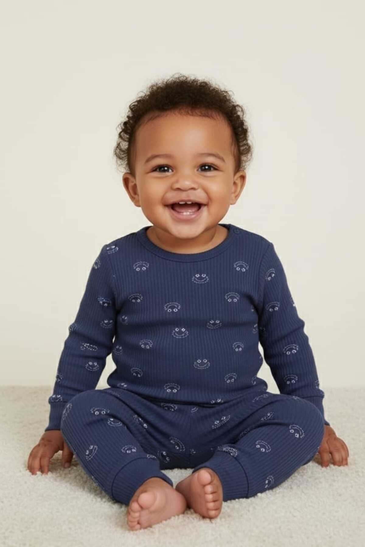 Fuar Baby Lacivert %100 Pamuk Desenli Erkek Bebek Pijama Takımı - 1. Kalite Yumuşak Dokulu fotoğrafı 7 (önizleme)
