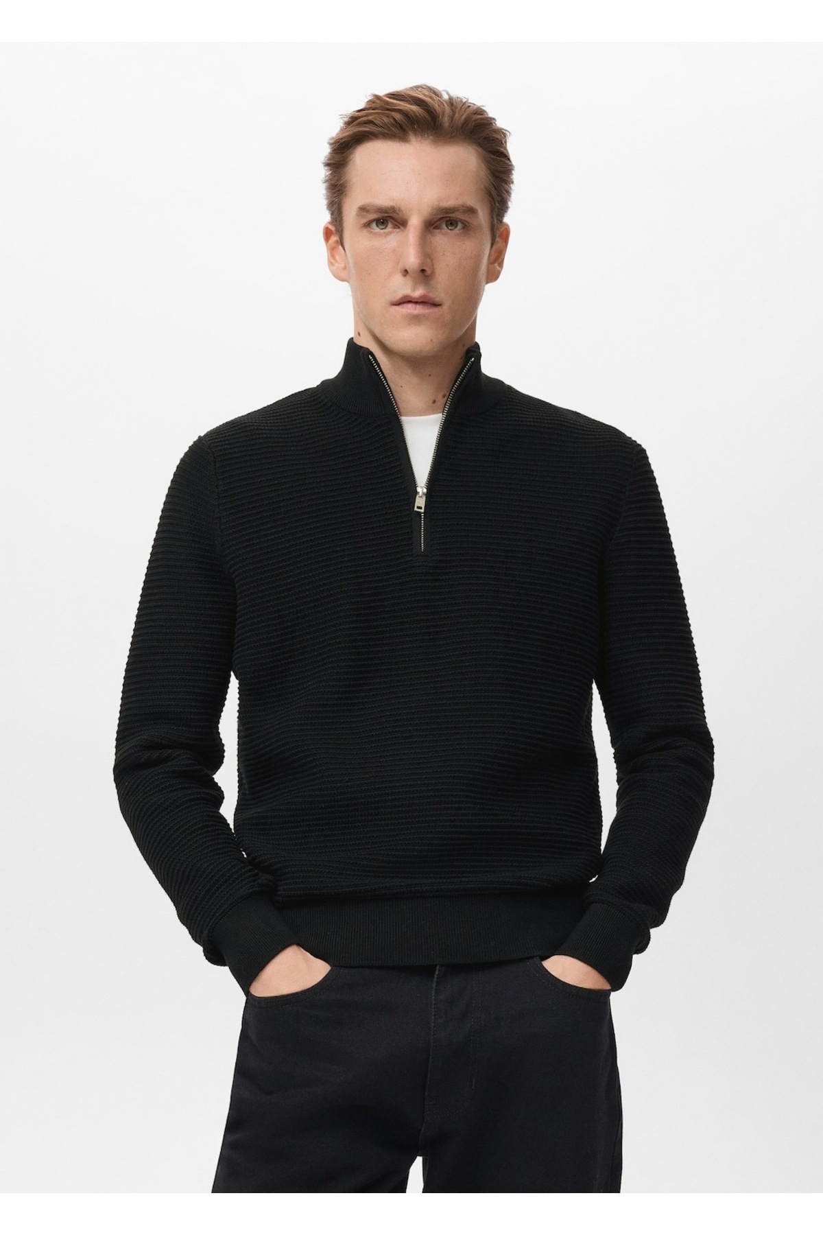 مانگو ژاکت طرح‌دار ۱۰۰٪ پنبه‌ای