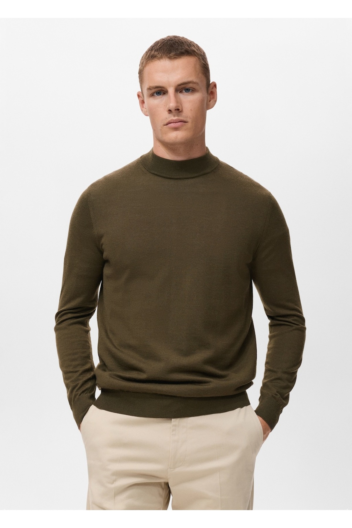 مانگو ژاکت یقه اسکی ۱۰۰٪ پشم مرینوس