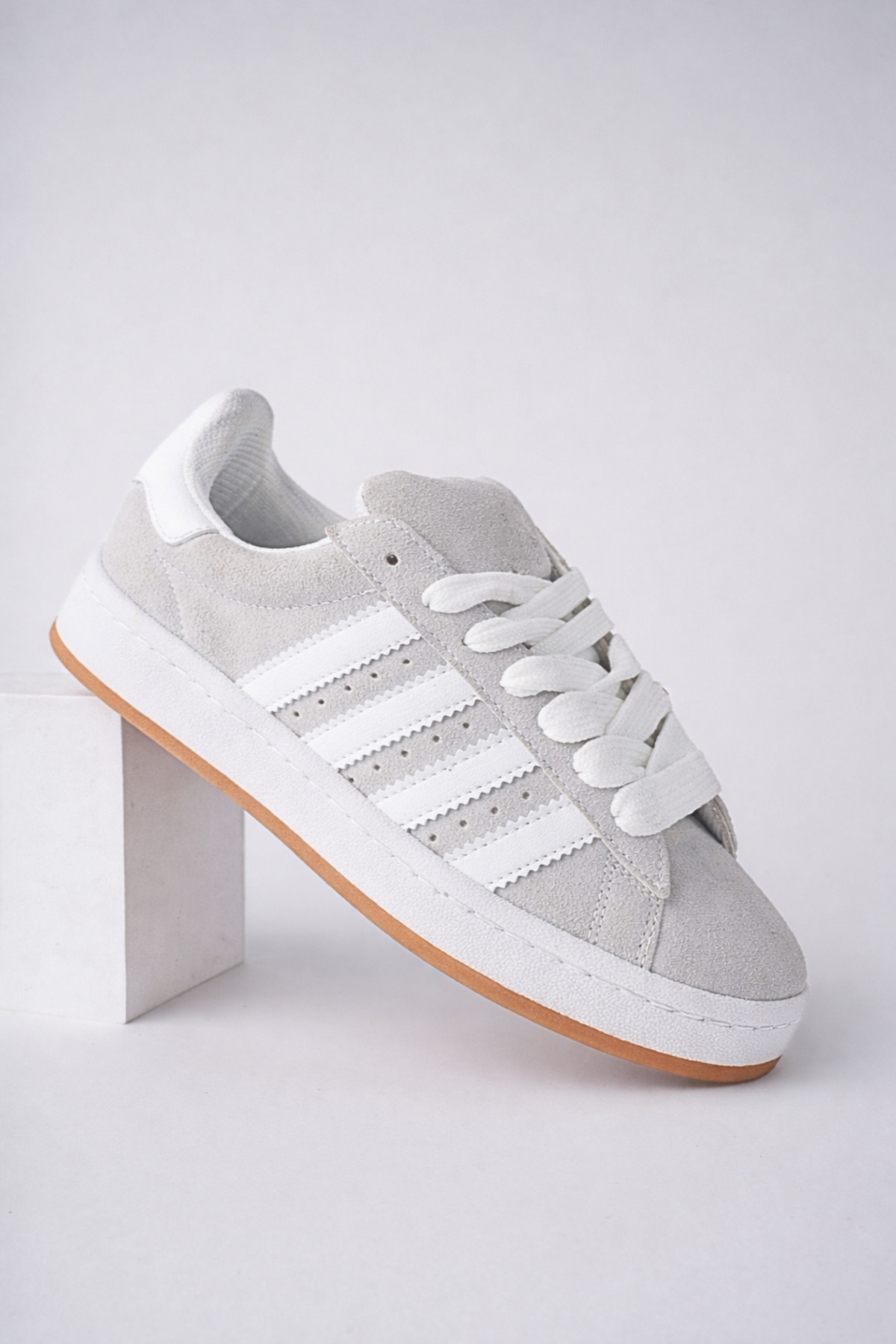 MY GROSS SHOES  Kadın Gri Taş Dikişli Taban Rahat Garantili Sneaker Spor Ayakkabı - Görsel 6