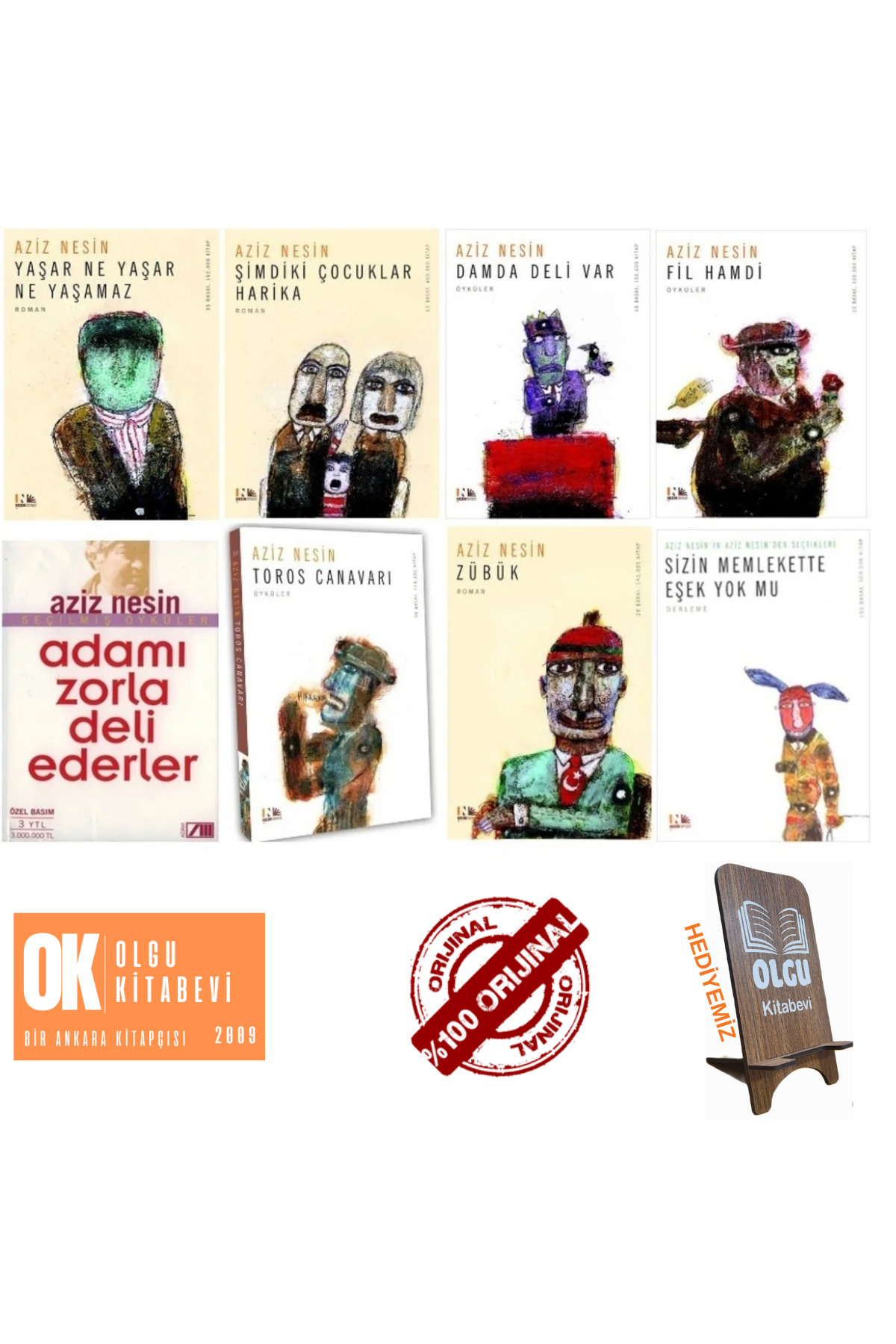 Nesin Yayınevi Damda Deli Var - Fil Hamdi - Zübük - Adamı Zorla