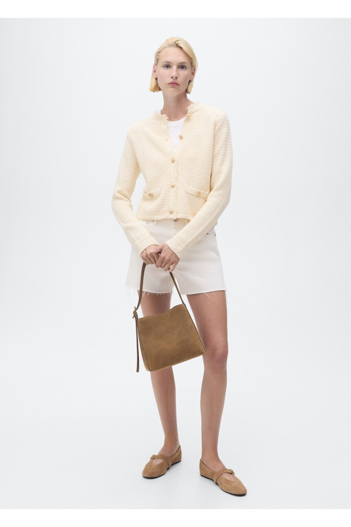 MANGO  Püskül detaylı triko hırka - Görsel 2