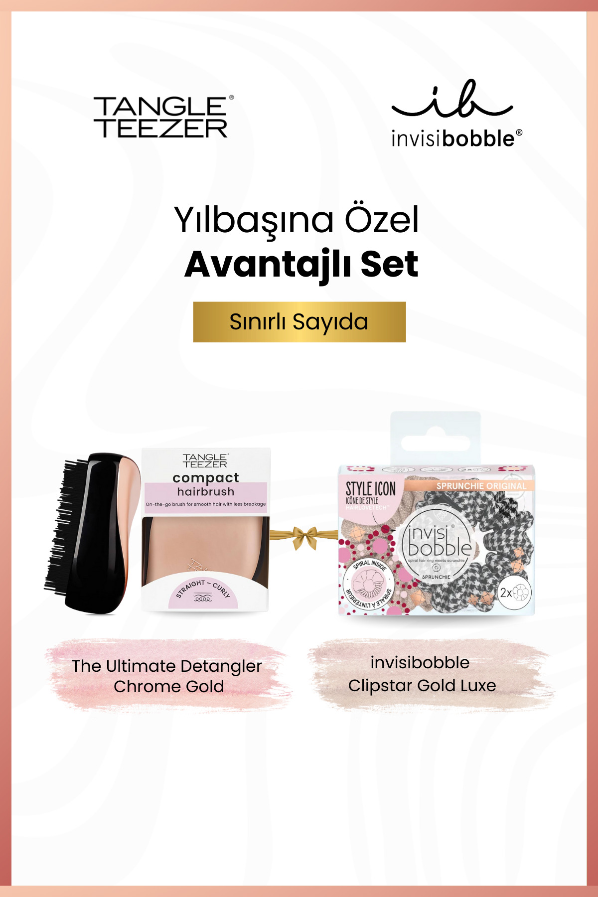 تنگل تیزر برس موی جمع و جور + ست کریسمسی اسپرانچی نامرئی