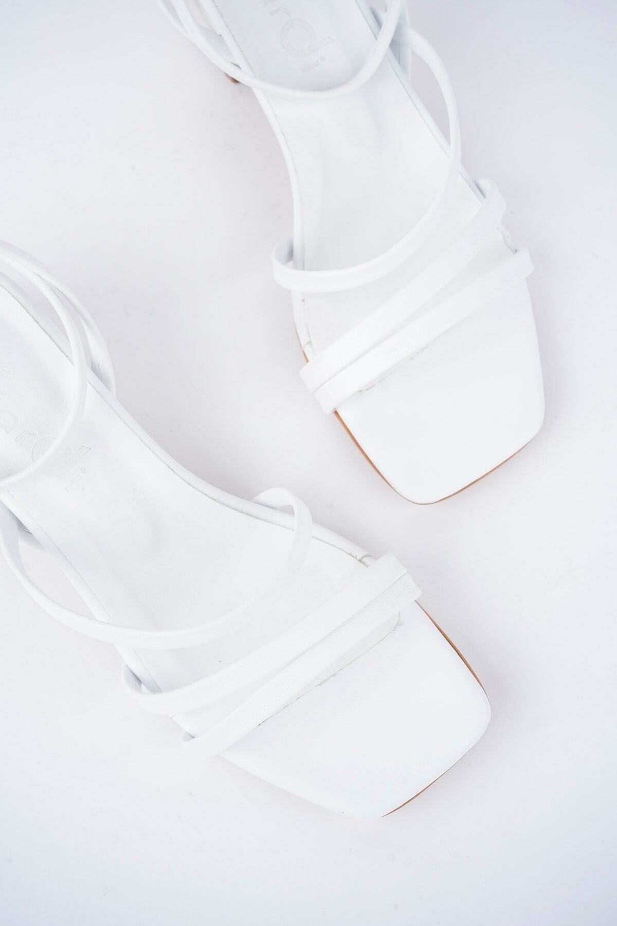 Diardi  Ince Bantlı Kadın Kısa Topuklu Sandalet - Görsel 4