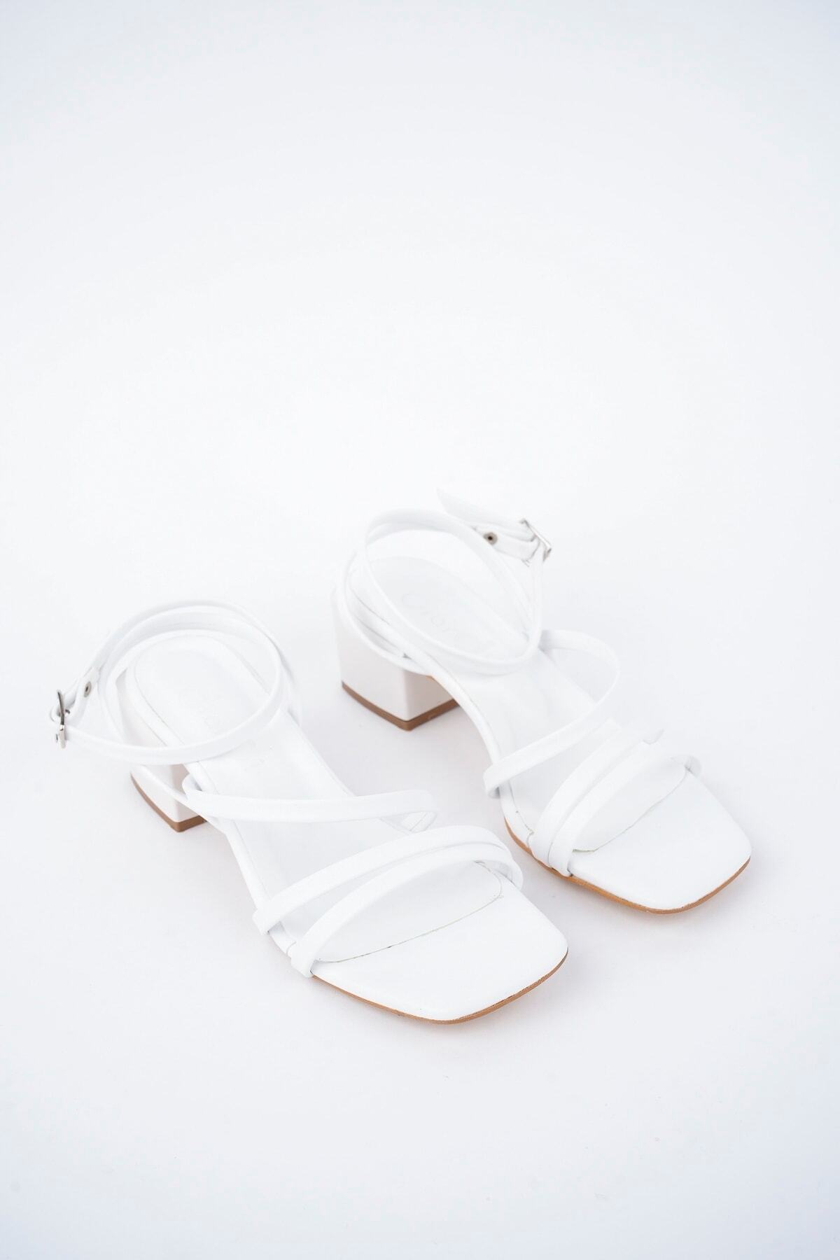 Diardi  Ince Bantlı Kadın Kısa Topuklu Sandalet - Görsel 5