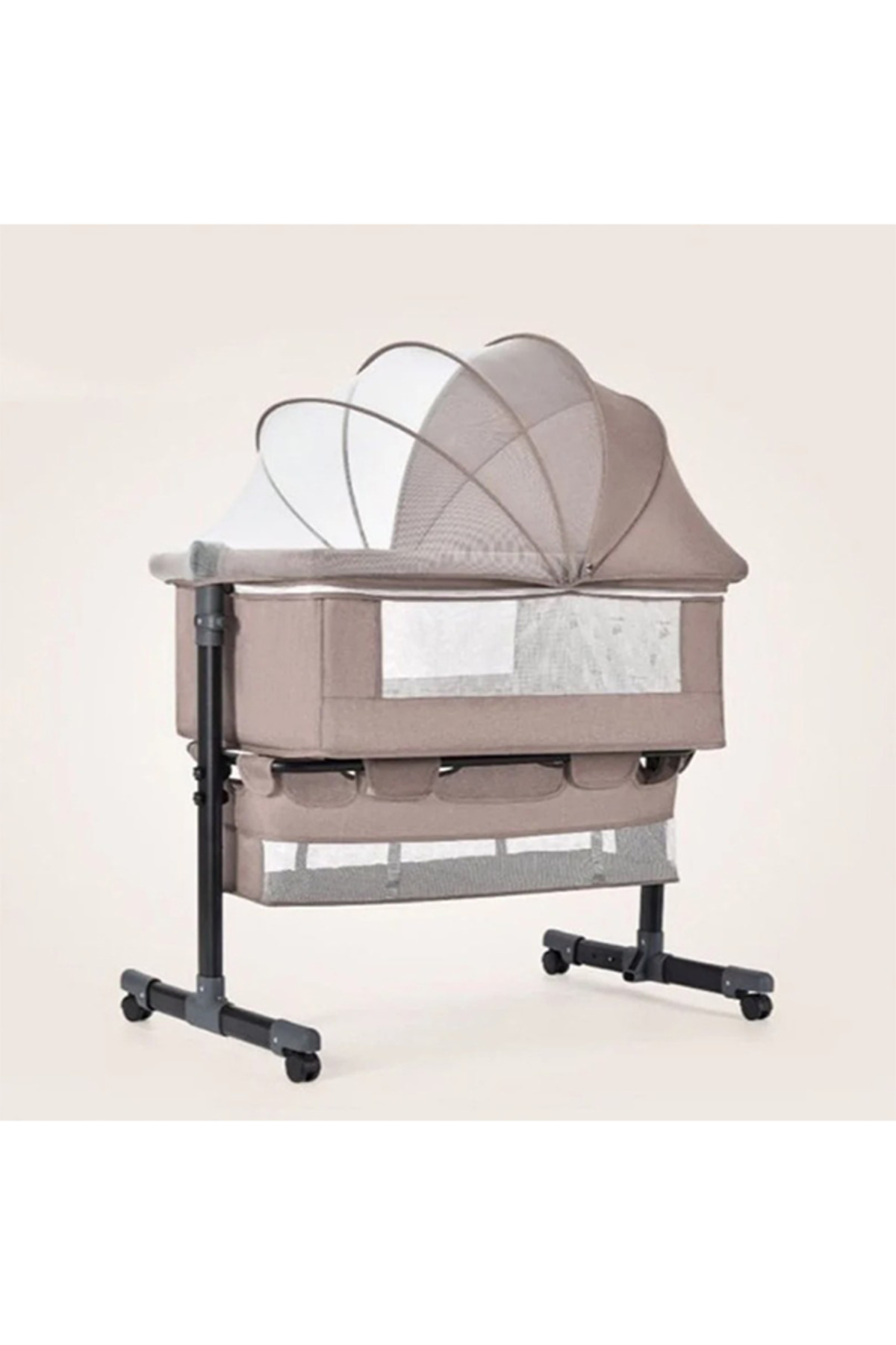 Mini Baby سرير نكست تو مي هزاز للاطفال والرضع -رمادي