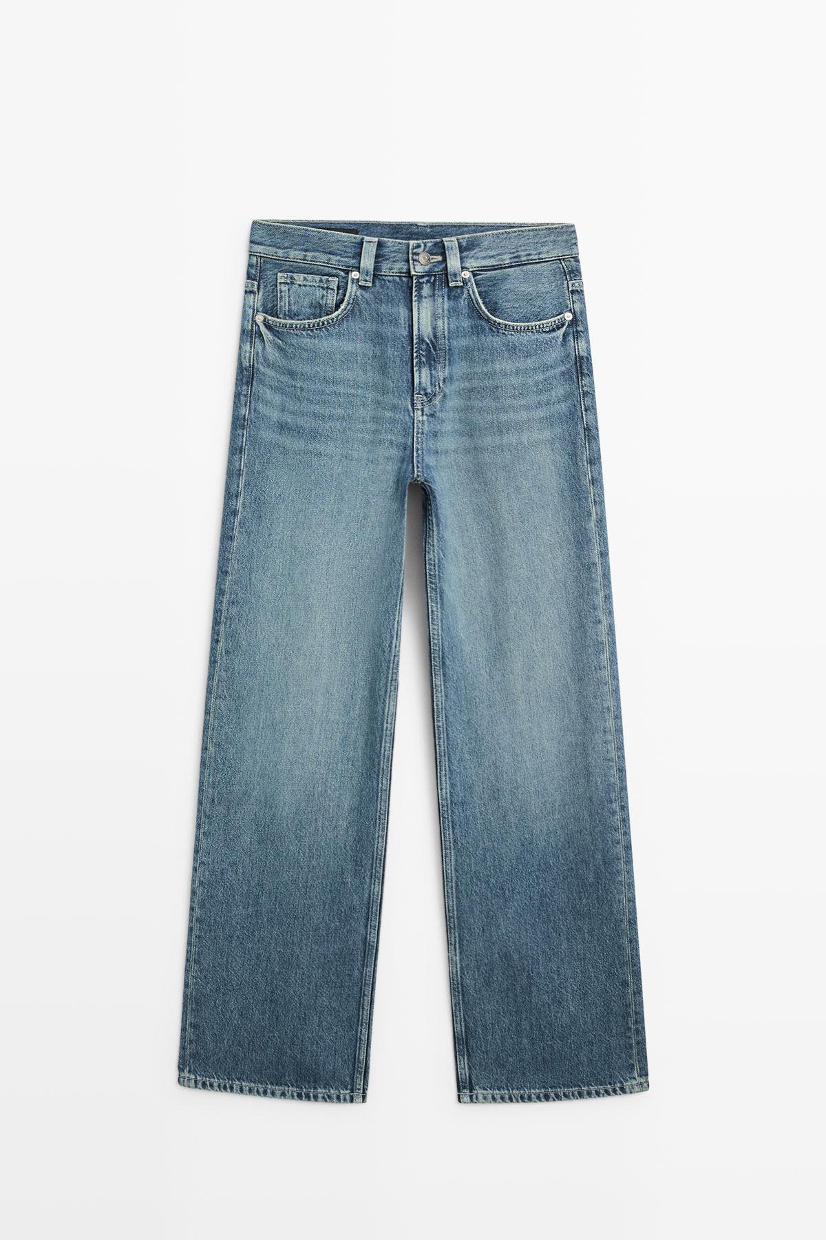 Massimo Dutti  Yüksek bel geniş paça jean - Görsel 5