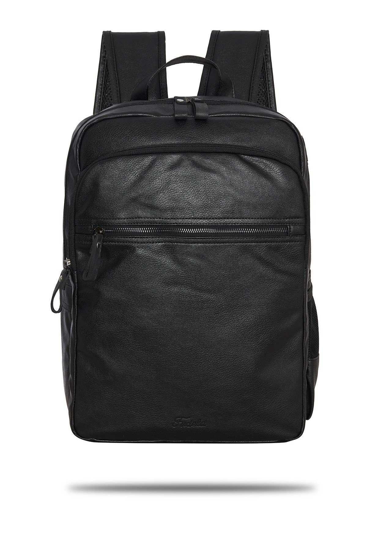 Fudela Monako Siyah Unisex 15.6 İnç Laptop Bölmeli Su Geçirmez Günlük Suni Deri Sırt Çantası görsel 3