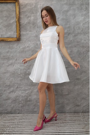 De Sa Moda Sırt Detaylı Kurdela Bağcıklı Abiye Elbise