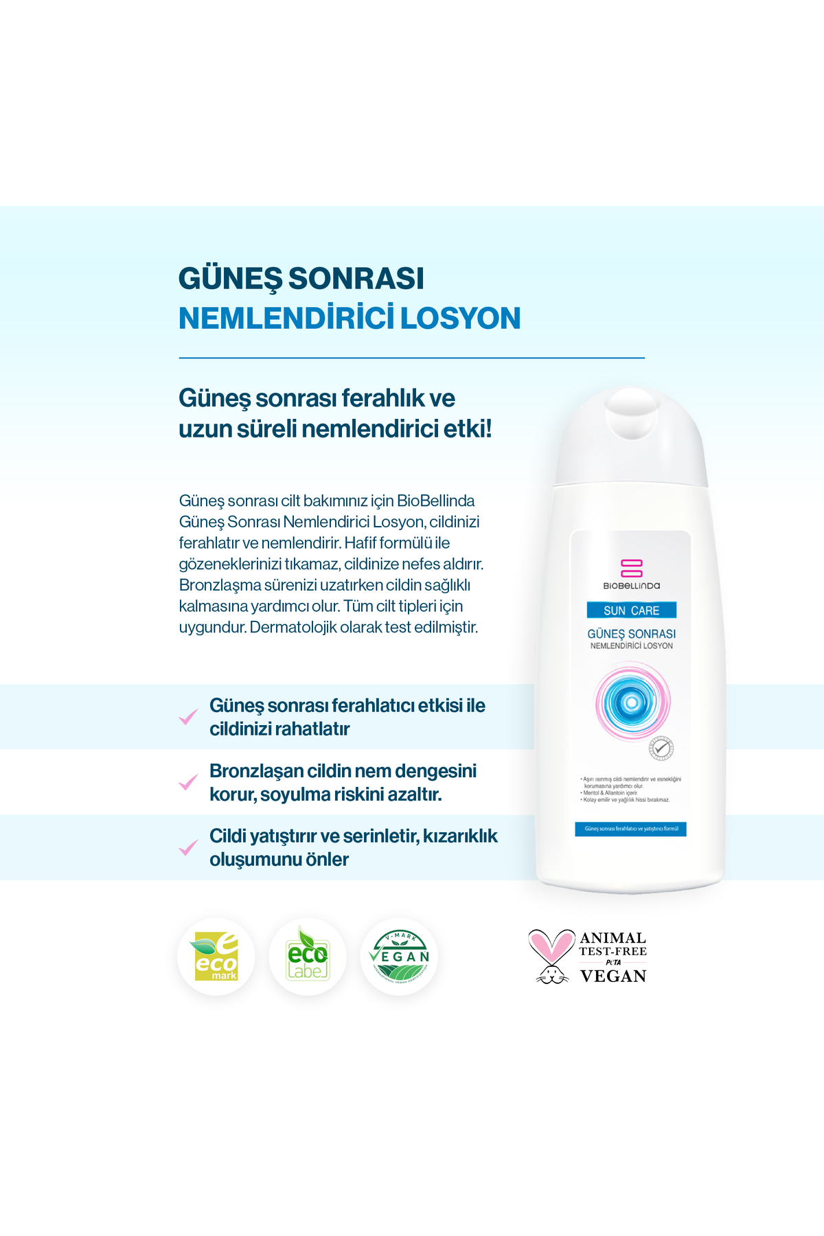 Güneş Sonrası Nemlendirici Losyon Besleyici Krem 200 ml — bl139 günes sonrası losyon — تصویر 2 از 3