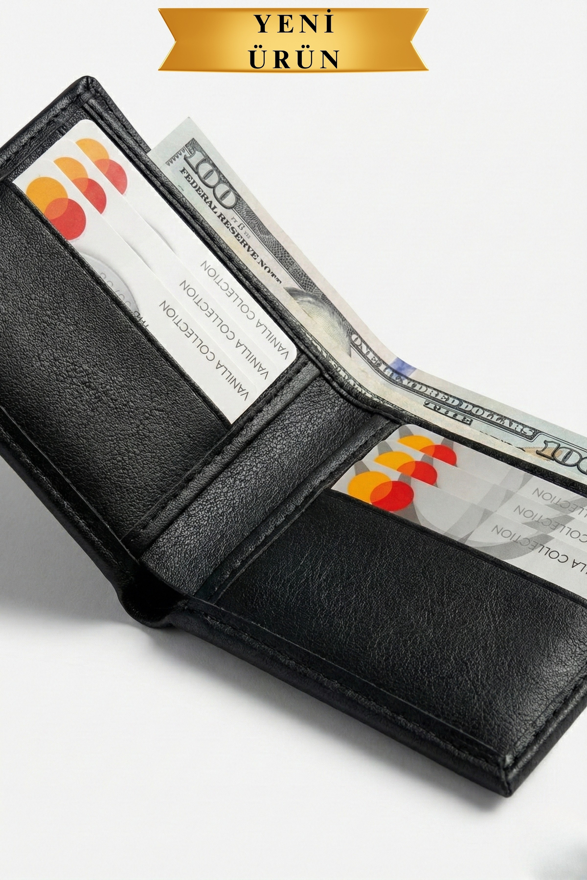 VANİLLA COLLECTİON  M Logolu Siyah Erkek Cüzdan - Hediyelik Lüks Cüzdan - Görsel 2