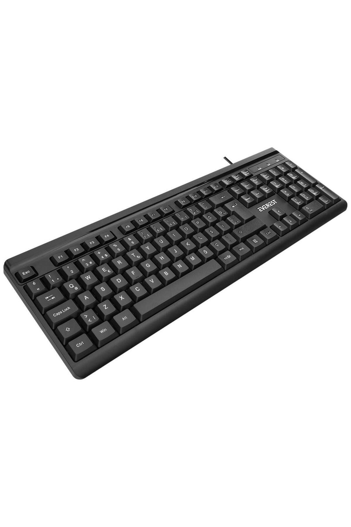 Everest KB-741Q Siyah-Gri USB 2 Metre Bakır Kablolu Usb Q Klavye