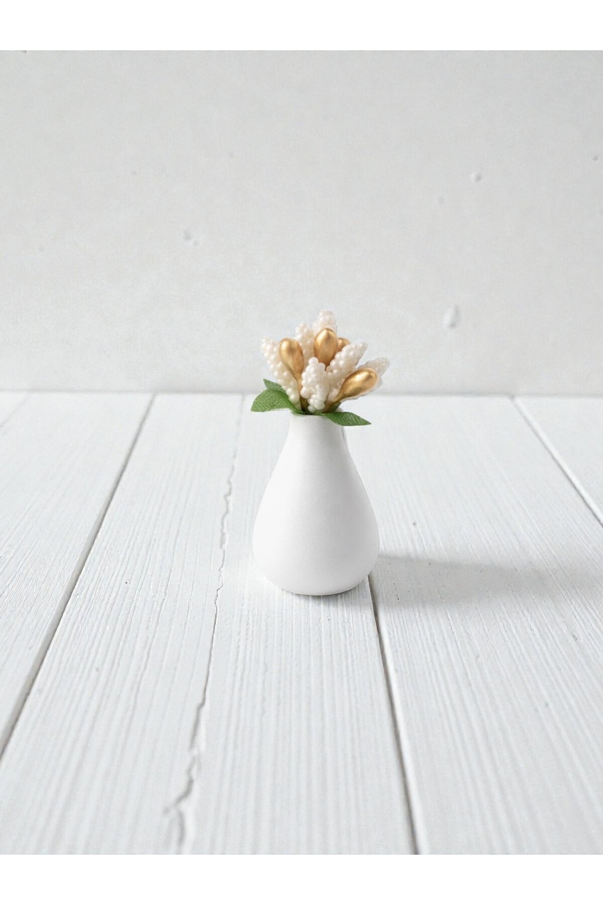 Gorgon Art Home Kahve Yanı Sunumluk Mini Vazo | Yapay Çiçekli