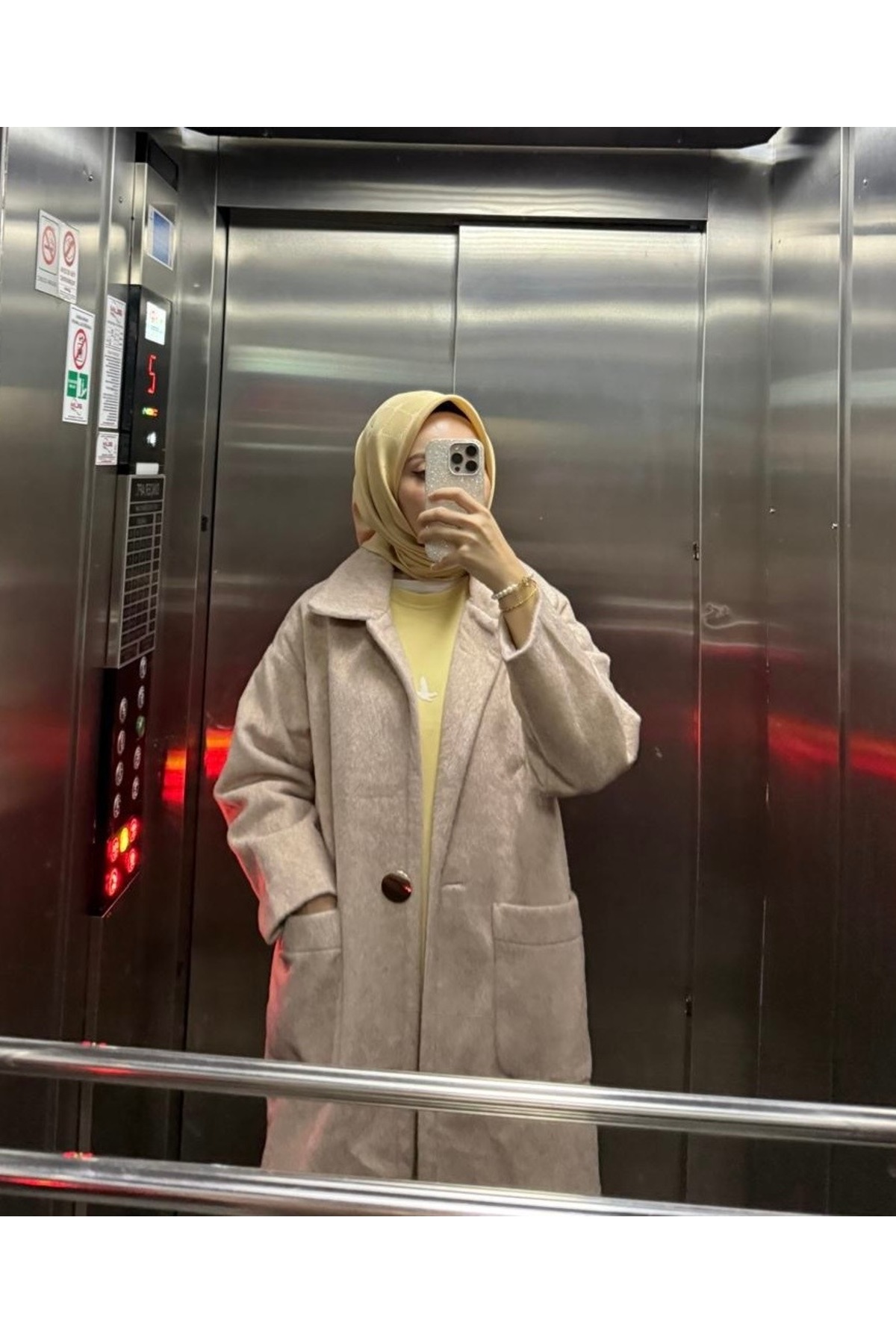 Belemir  Angora uzun astarlı kışlık palto