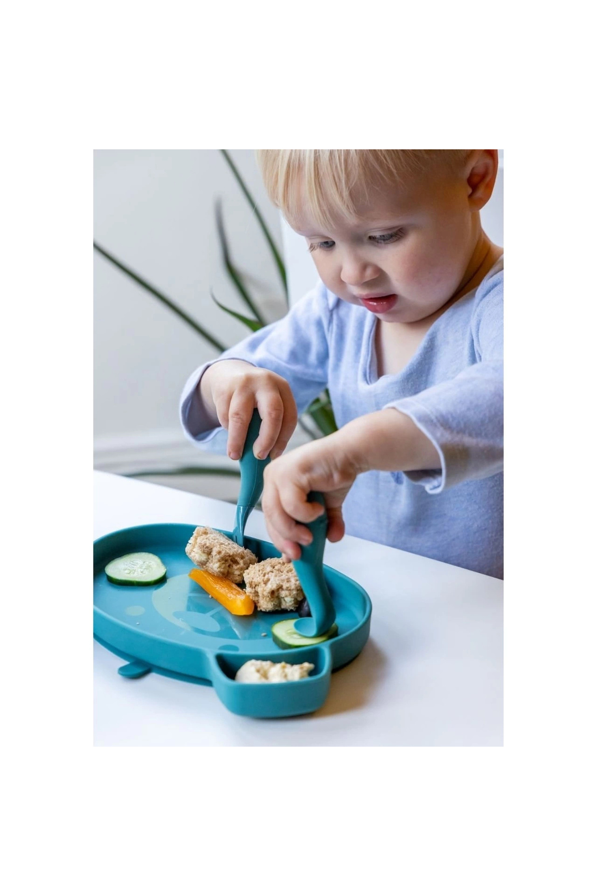 TUM TUM Kutulu Silikon Kaşık Çatal Set Boris Bear fotoğrafı 4 (önizleme)