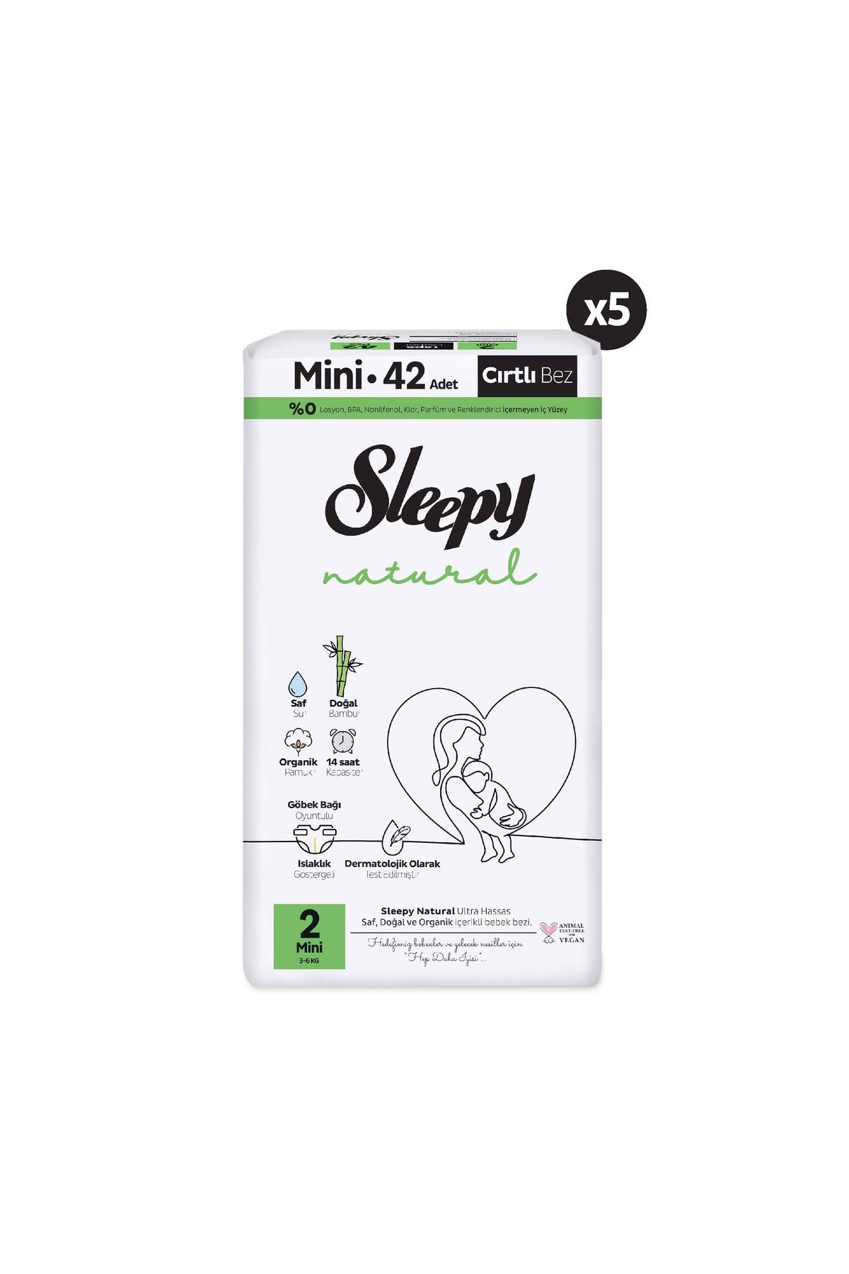 Sleepy Natural Büyük Fırsat Paketi Bebek Bezi 2 Numara Mini 210 Adet fotoğrafı 2 (önizleme)