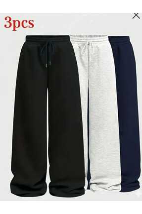 BERYY MODA KIŞLIK ÜÇ ADET SİYAH LACİVERT GRİ BOL EŞOFMAN ALTI