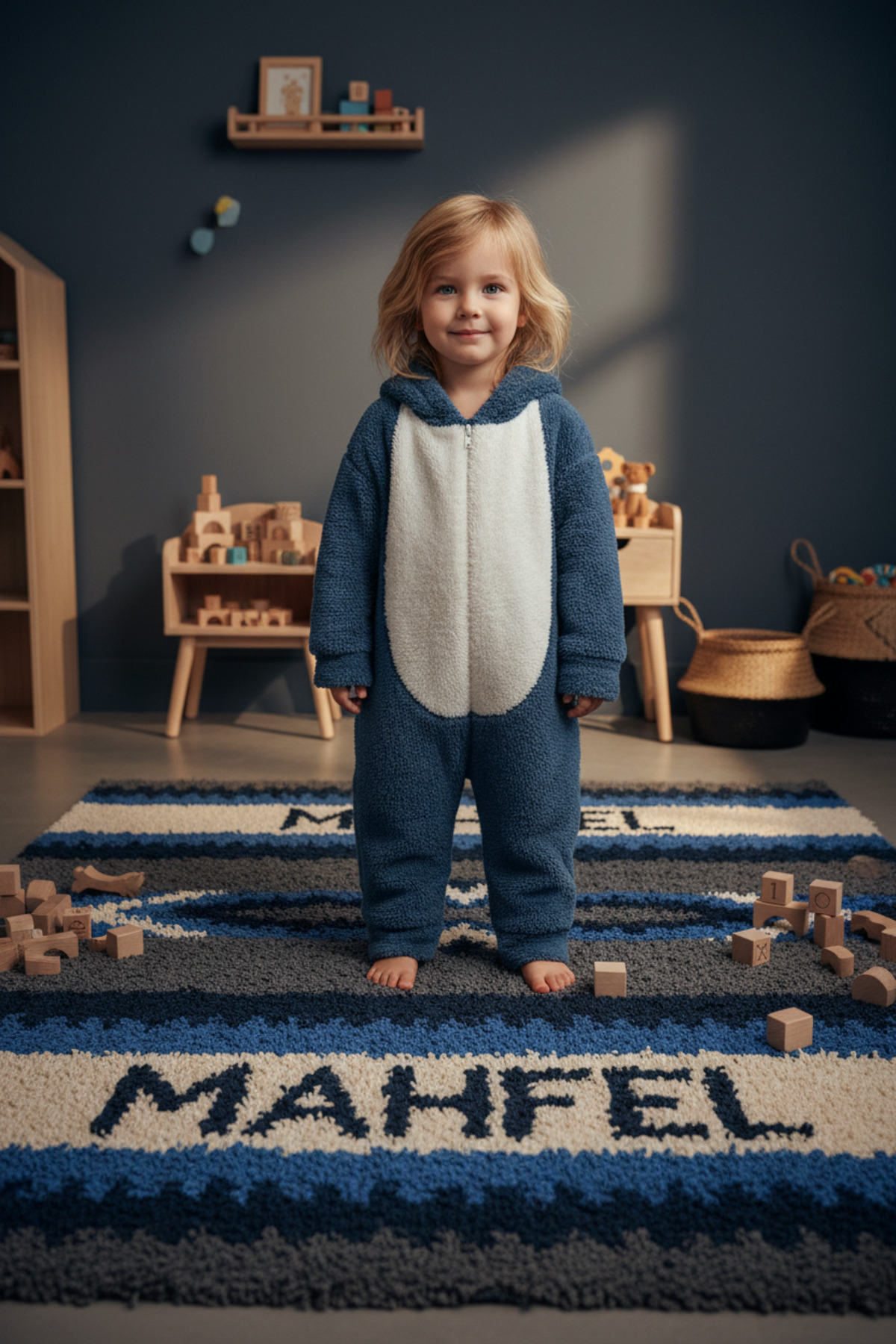 MAHFEL Welsoft Lacivert Desenli Kışlık Peluş Uyku Tulumu 1–6 Yaş fotoğrafı 4 (önizleme)