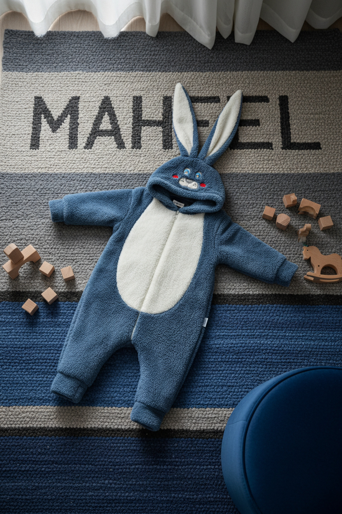 MAHFEL Welsoft Lacivert Desenli Kışlık Peluş Uyku Tulumu 1–6 Yaş fotoğrafı 6 (önizleme)