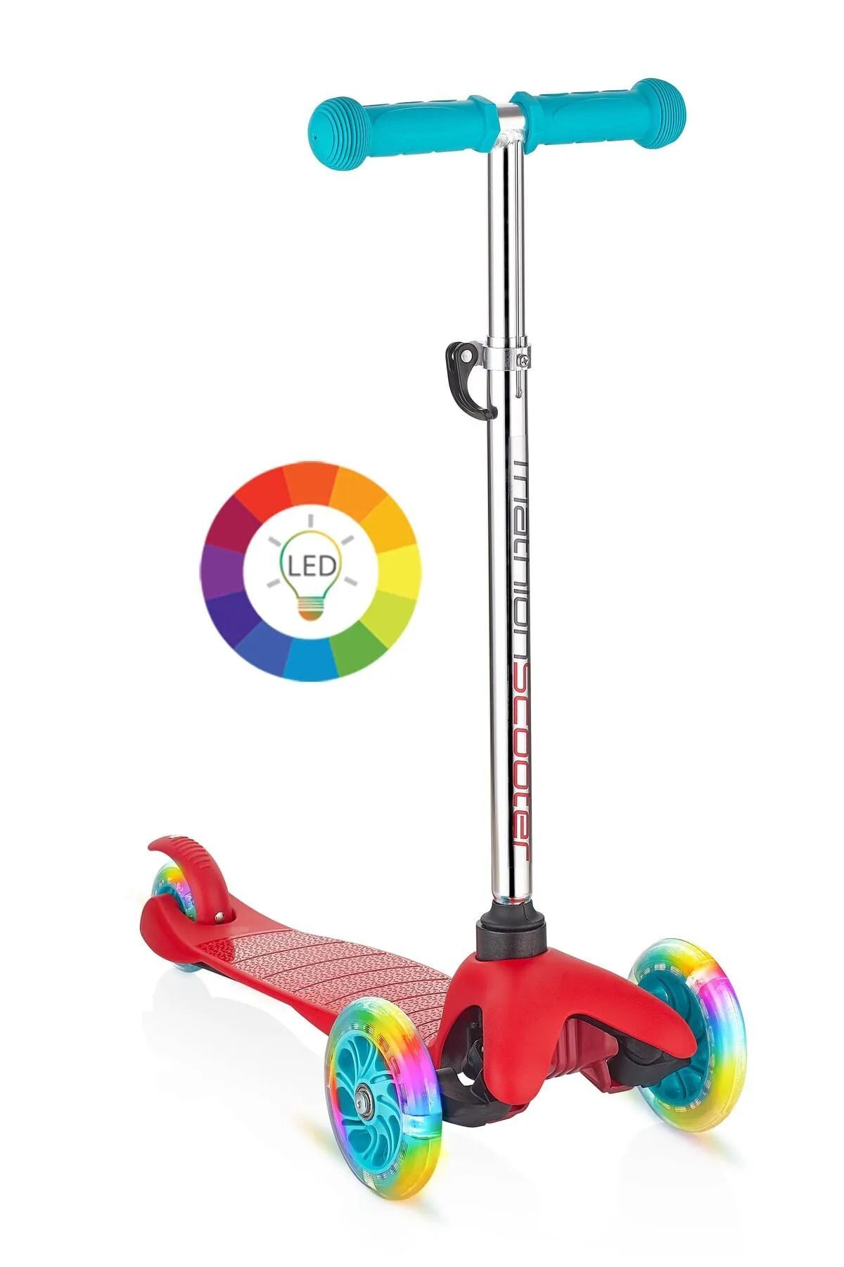 Triathlon TriathlonT138 7 Renk LED Işıklı 3Tekerlekli Scooter | 3 Kademeli Ayarlanabilir Yükseklik | Arka Fren fotoğrafı 3 (önizleme)