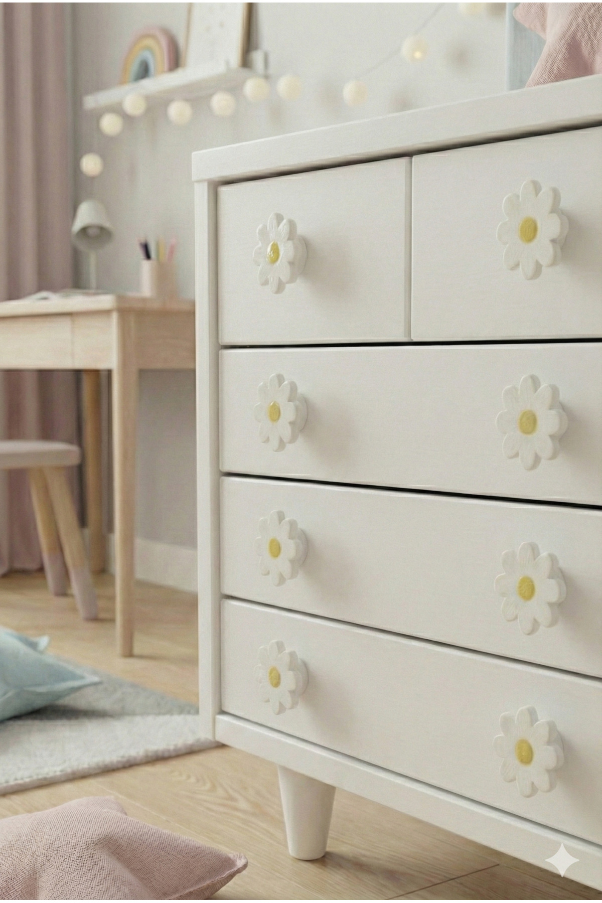 Rekatech Design Papatya Model Çocuk ve Bebek Odası Çekmece Dolap Kulpu fotoğrafı 6 (önizleme)