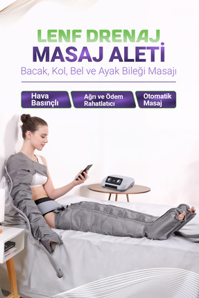 EN SİGA Zayıflatıcı Lenf Drenaj Bacak Kol Masajı, Hava Sıkıştırma Masajı, Dol...