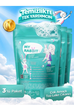 My Rabbit! Çamaşır Ve Yüzey Için Çok Amaçlı Oksijenli Toz Leke Çıkarıcı ve be...