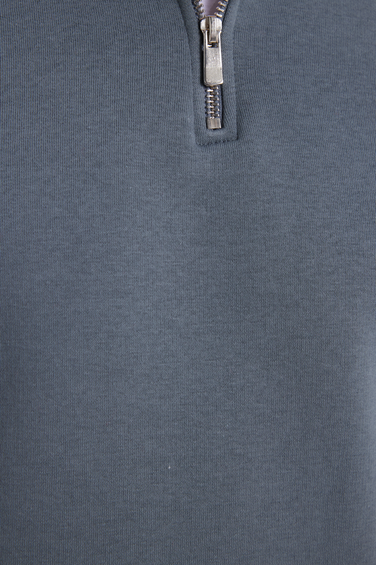 Unisex Relax Fit Rahat Kesim Pamuklu İçi Polarlı Yarım Fermuarlı Gri Dik Yaka Sweatshirt — خاکستری SW240002 — تصویر 6 از 8
