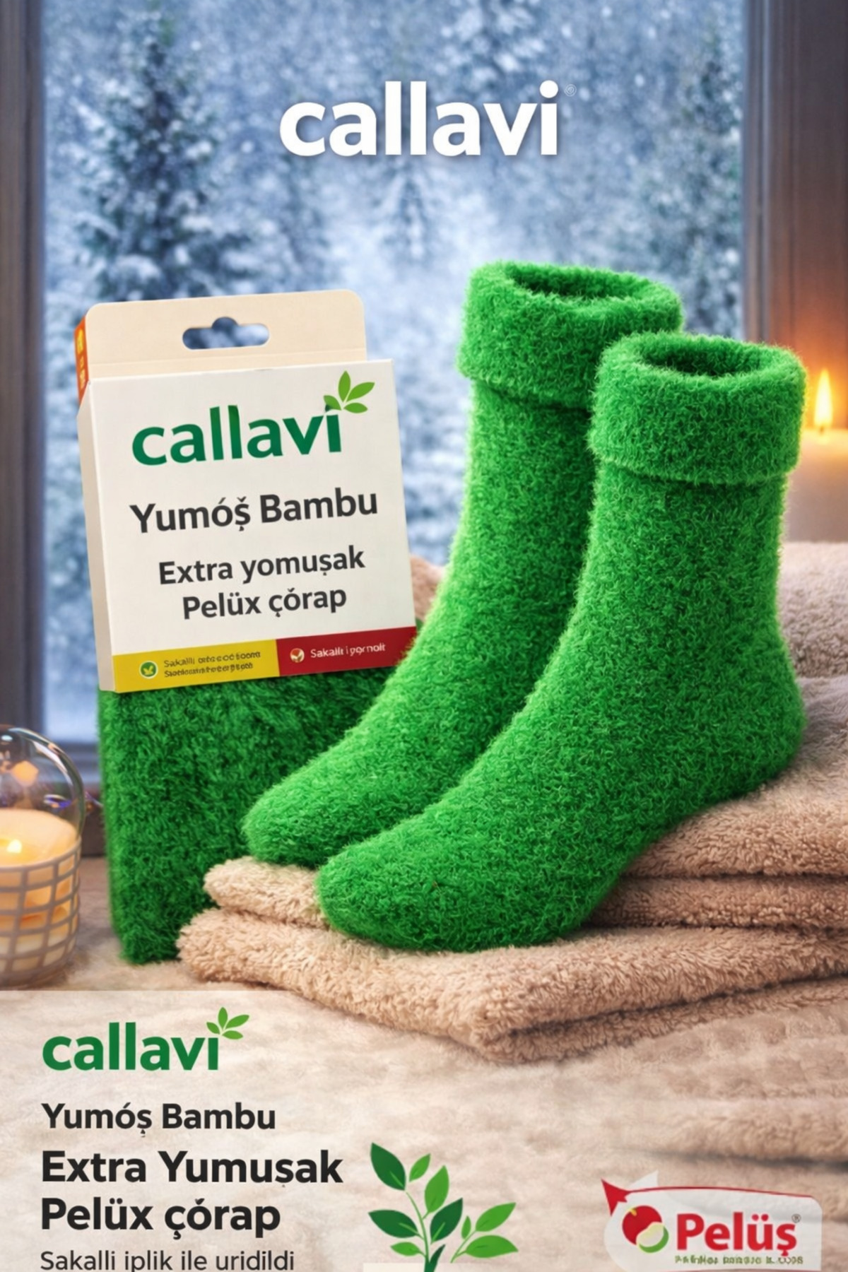 CALLAVI Bambu Thermal Kalın Kışlık Yumoş Peluş Soket Çorap 5 Çift görsel 5
