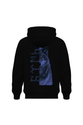 La Roenne Boutique La Rôenne Siyah Sırtı Özel Kurt ve Göktürkçe Türk Yazılı A...