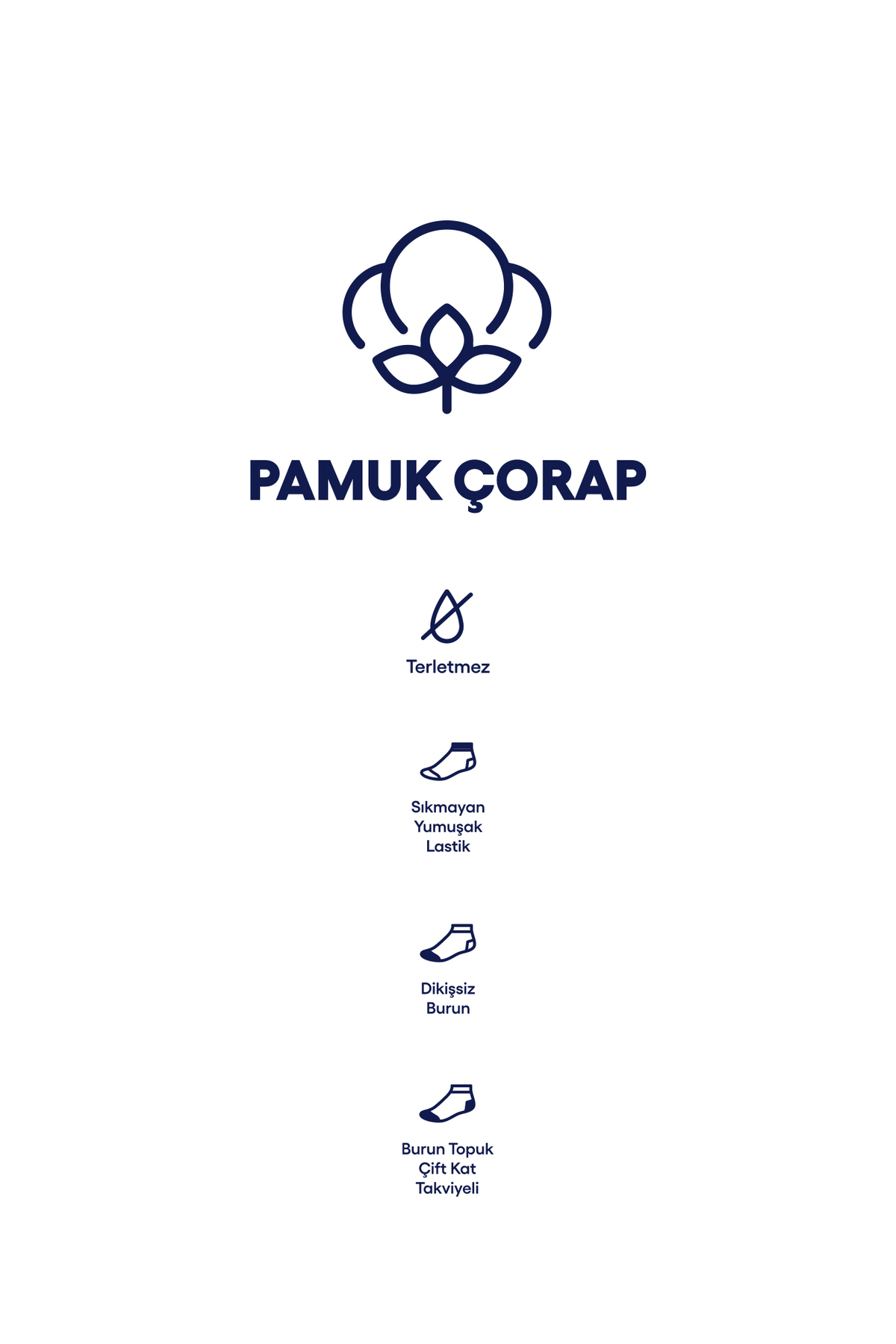 Kiğılı  5'li Pamuklu Likralı Esnek Dikişsiz Spor Çorap Seti - Görsel 4