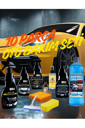 Betax Profesyonel 10'lu Araç Bakım Seti + Ayna Kokusu