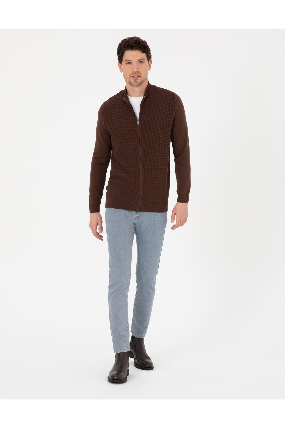 ژاکت کشی مردانه راسته آستین بلند | پیر کاردین Pierre Cardin 50317341 - تصویر 4
