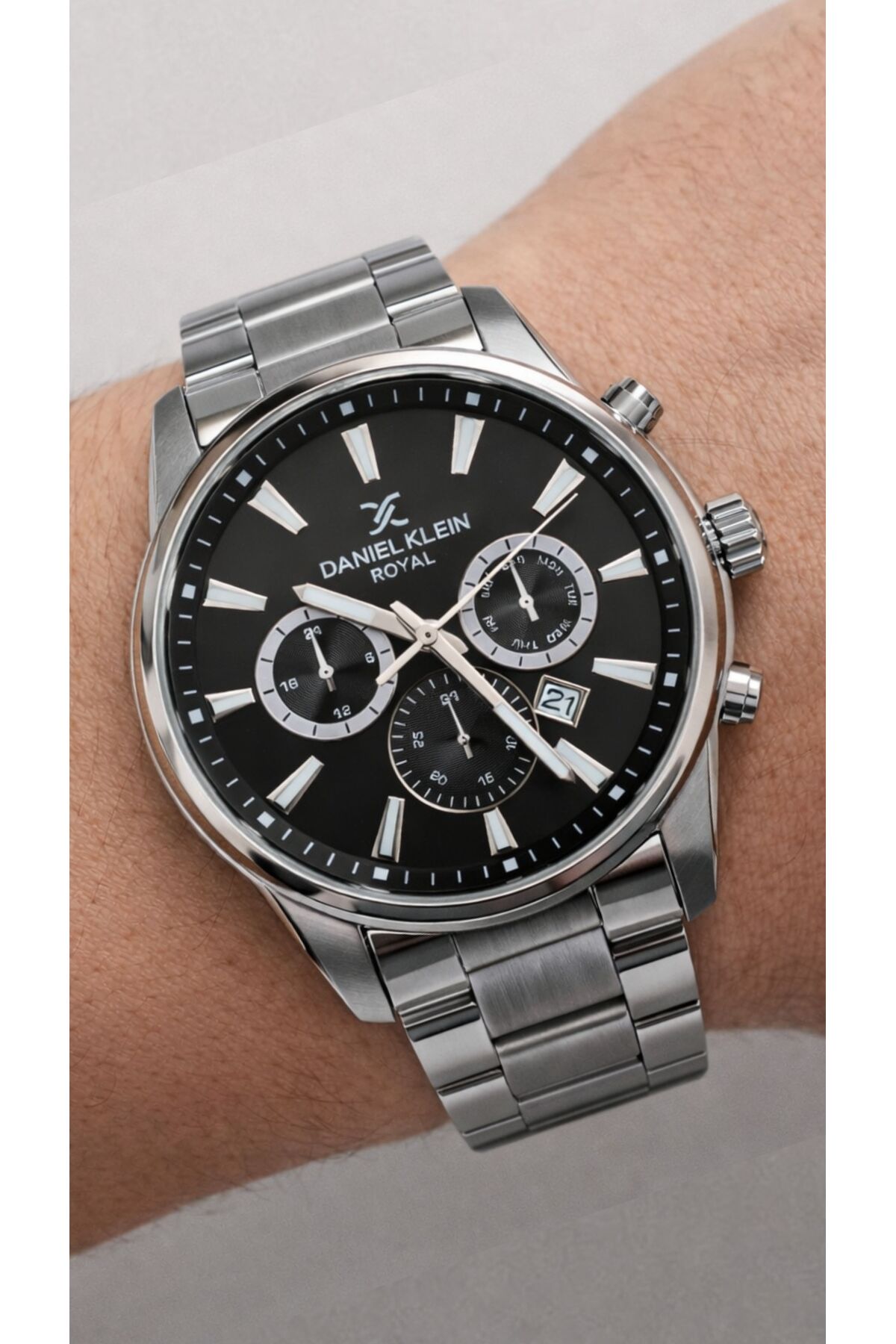 Steel Band Grey Black Men Wrist Watch DKE.1.11030-1