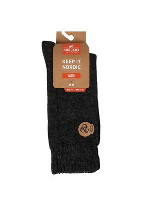 LYKOS Nordsox 1 Çift Antrasit Alpaka Yün Karışımlı Havlu Kışlık Erkek Soket Ç...