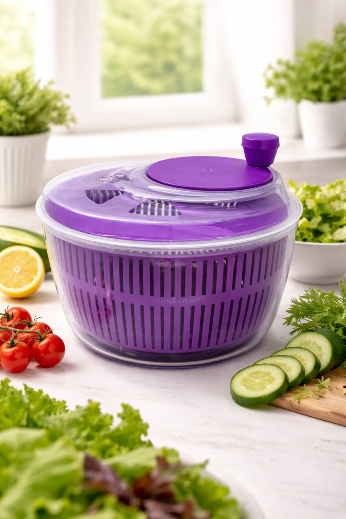5 Liters Salad Dryer & Vegetable Dryer – BPA Free Large Bowl Salad Dryer with Non-Slip Base