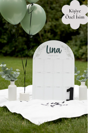 aze kids İsme Özel Çiçek Temalı Doğum Günü Fotoğraf Anı Panosu Anı Tablosu 1 ...