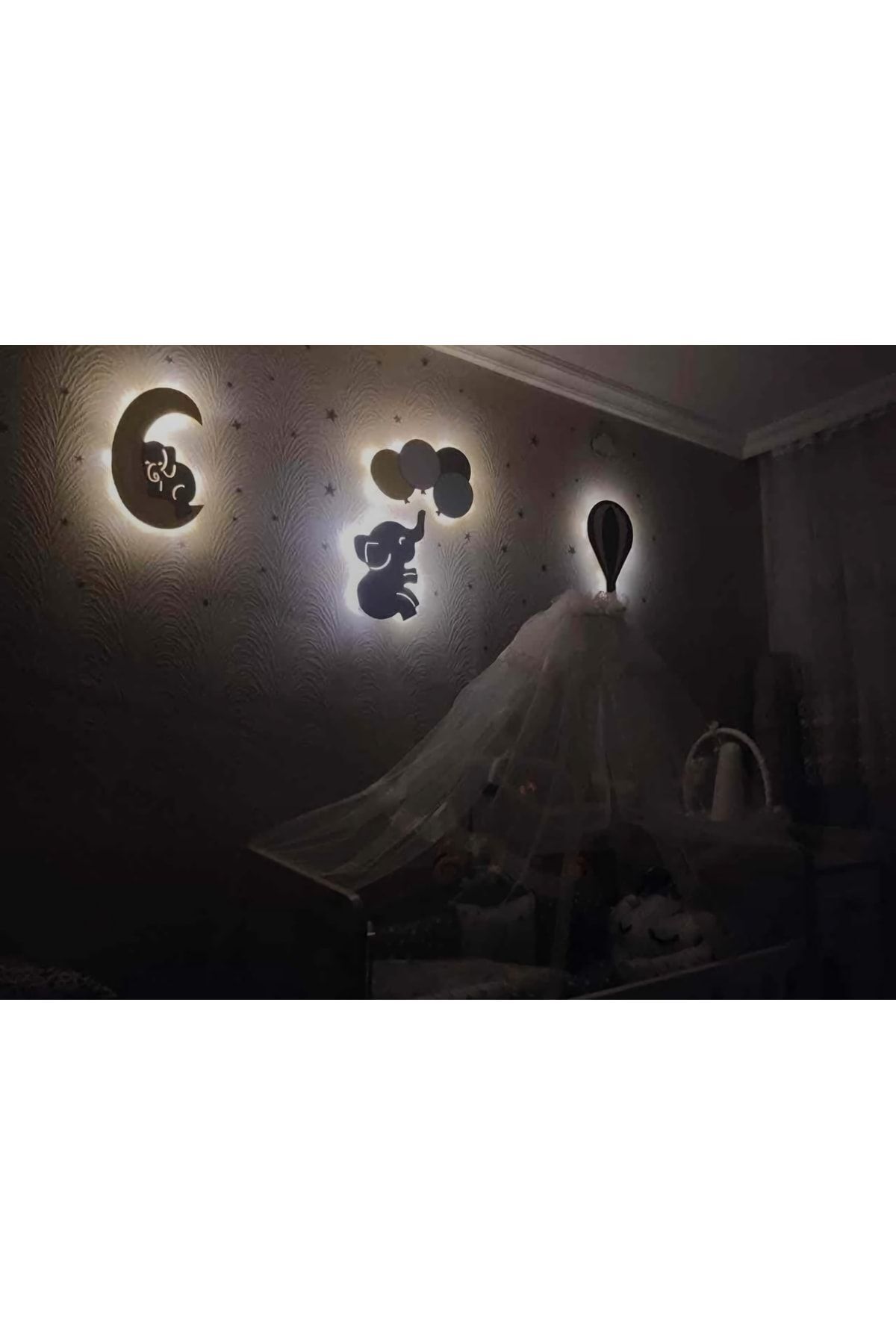 ARSERGROUP Bebek/çocuk Odası Ahşap Dekoratif Aydınlatma Bebek Hediyelik fotoğrafı 6 (önizleme)