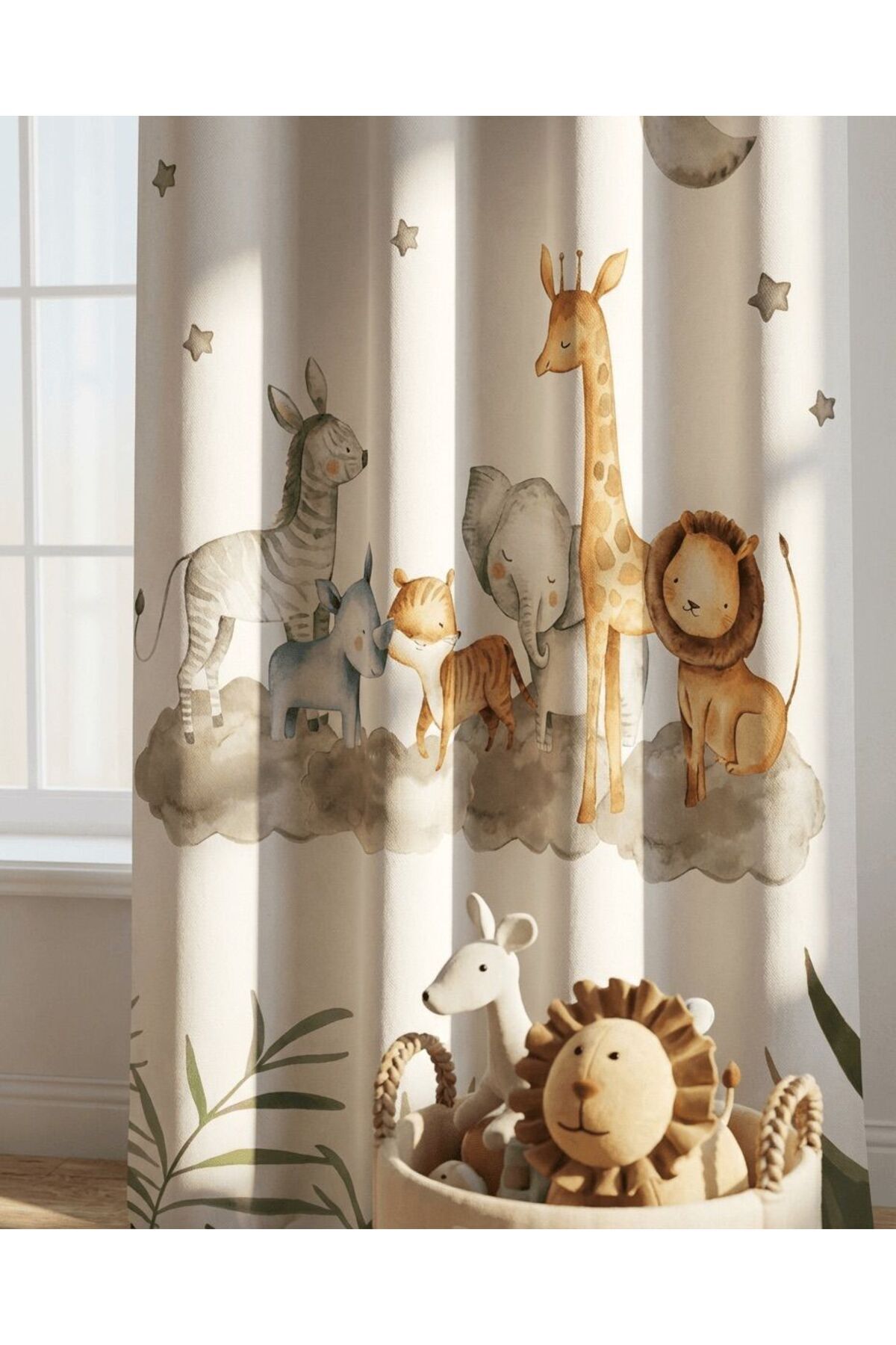 Talia Home Çocuk Odası Bebek Odası Çizgikarakter Fon Perde 2 Kanat Tla-041 fotoğrafı 5 (önizleme)