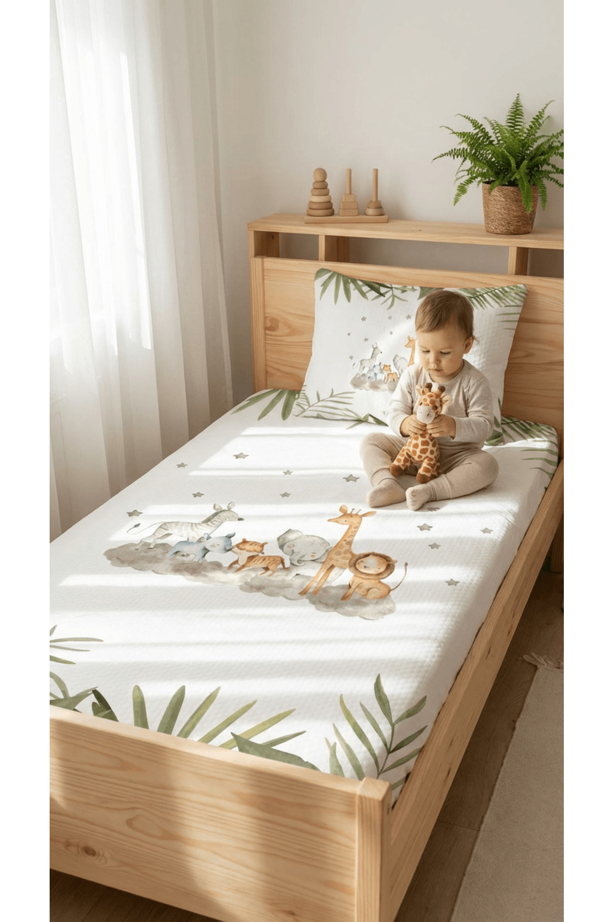 Talia Home Safari Desenli Tek Kişilik Çocuk PİKE Takımı fotoğrafı 4 (önizleme)